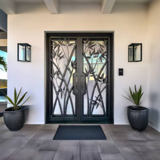 Elegant Althea Double Iron Entry Doors